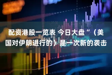 配资港股一览表 今日大盘“（美国对伊朗进行的）是一次新的袭击