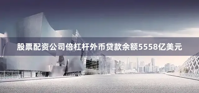股票配资公司倍杠杆外币贷款余额5558亿美元